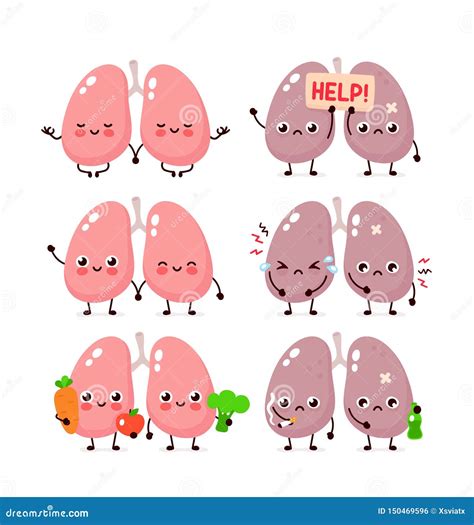 Cute Lungs With Question Mark Cartoon Vector 154116097