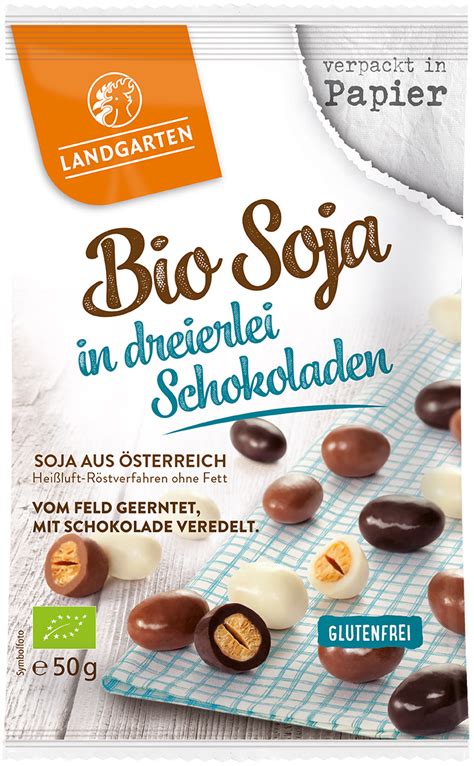 Bio Soja In Dreierlei Schokoladen Landgarten At Bio Snacks Seit