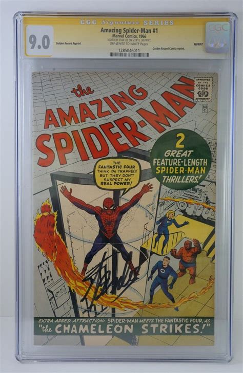 Amazing Spider Man 1 Golden Record Reprint CGC 9 0 Stan Lee Signed