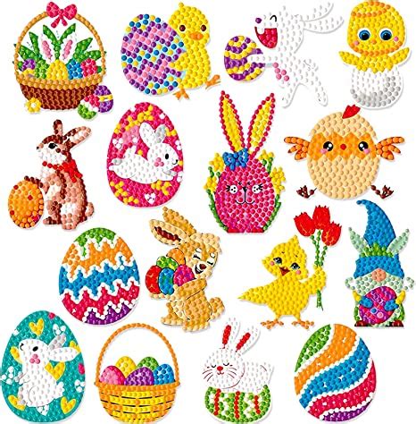 ENAIAH 5D Diamond Painting Set Ostern 16 Er Diamond Painting Sticker