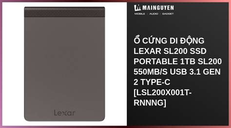 Ổ Cứng Di động Lexar Sl200 Ssd Portable 1tb Sl200 550mb S Usb 3 1 Gen 2 Type C [lsl200x001t