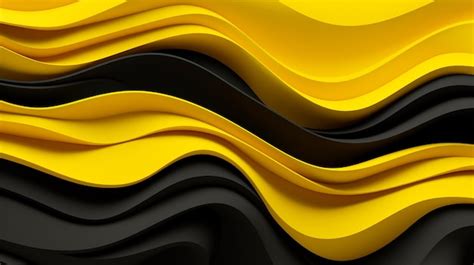 Premium Ai Image Black And Yellow Background With A Wavy Pattern