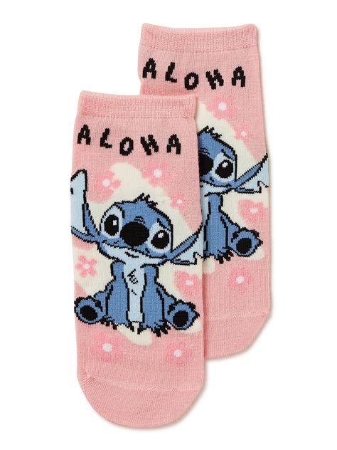 Disney Lilo And Stitch Womens No Show Socks Size 4 10