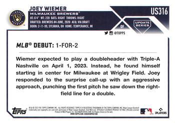 Topps Update Us Joey Wiemer Trading Card Database