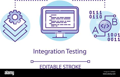 Icône de concept de test d intégration Examinez les unités en groupes