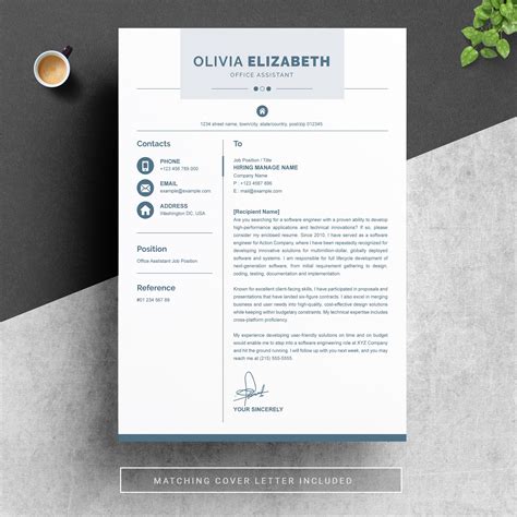 Clean Modern Executive Resume Design Cuts