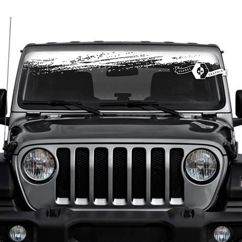 Jeep Wrangler Unlimited Windshield Mud Splash Decals Vinyl Graphics