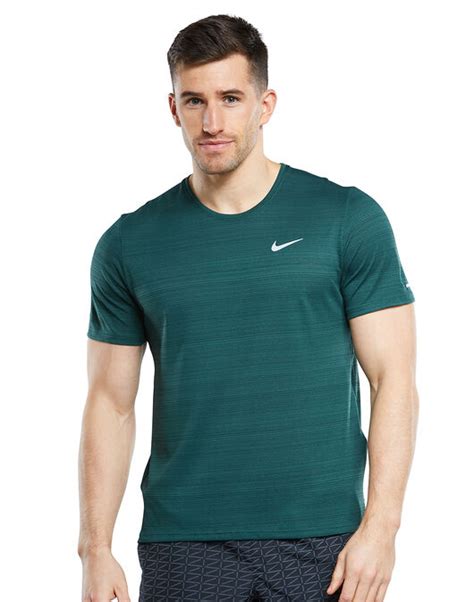 Nike Mens Dry Fit Miler T Shirt Green Life Style Sports Ie