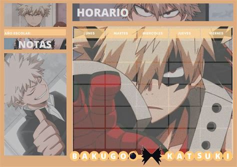 Bakugo Katsuki Horario Clases de anime Artesanías de anime