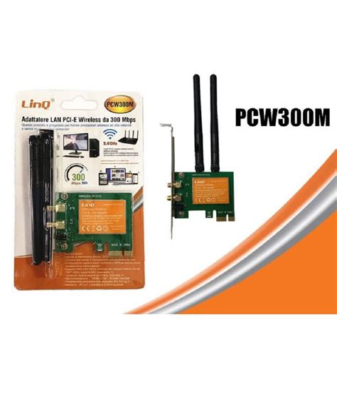 SCHEDA DI RETE LAN PCI E EXPRESS NETWORK CARD WIRELESS 300MBPS PCW300M