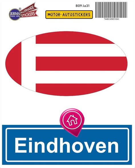 Eindhoven Stads Vlag Auto Sticker Set 2 Stickers Bol