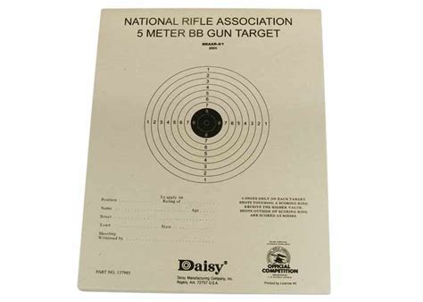 Daisy Official NRA 5-Meter BB Gun Targets, 6.75"x5.38", 50ct | Pyramyd Air