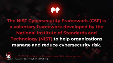 Nist Csf Profiles For Ransomware Risk Management Redglow Cyber