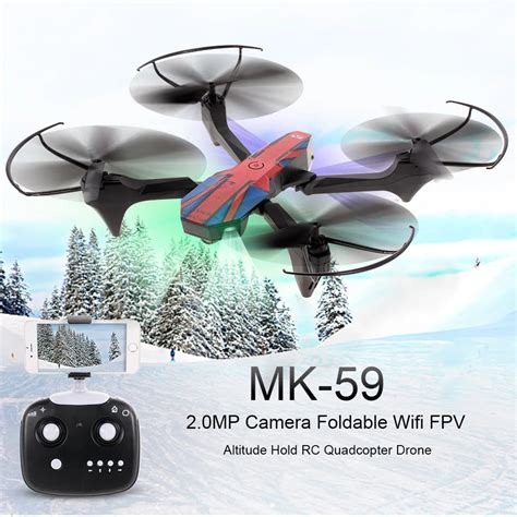 Mk Rc Drone With Camera Mp Foldable Wifi Fpv Axis Gyro Altitude