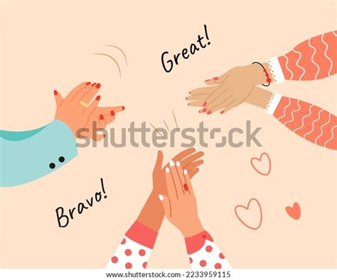 Womens Hands Clapping Concept Happy Audience Stock Vector (Royalty Free) 2233959115 | Shutterstock