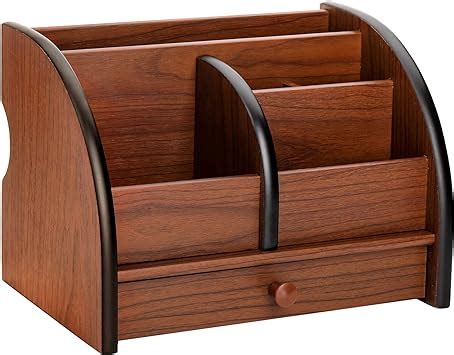 Amazon Foraineam Wooden Desk Organizer With Drawer Remote Control