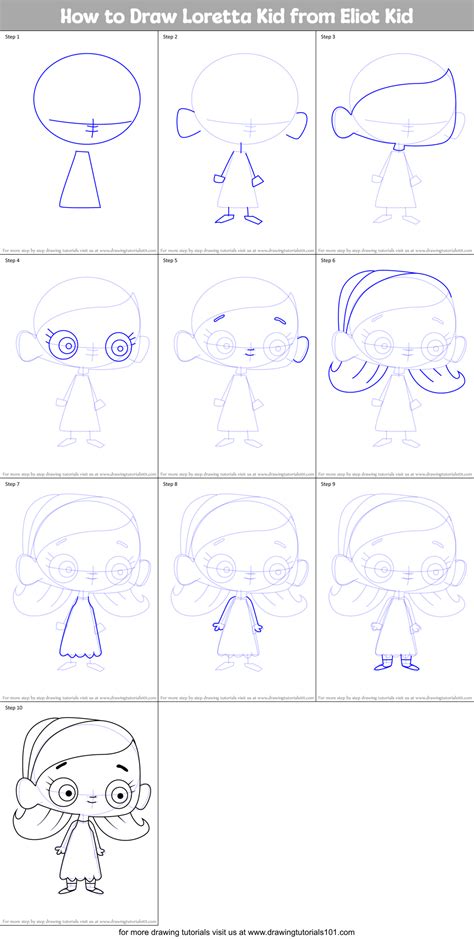 How to Draw Loretta Kid from Eliot Kid printable step by step drawing ...