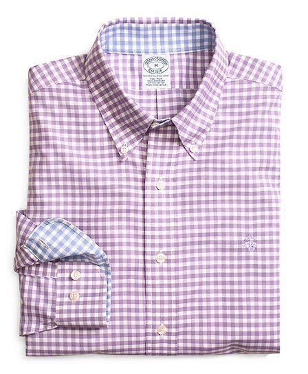 Brooks Brothers Supima Cotton Non Iron Slim Fit Oxford Gingham Sport