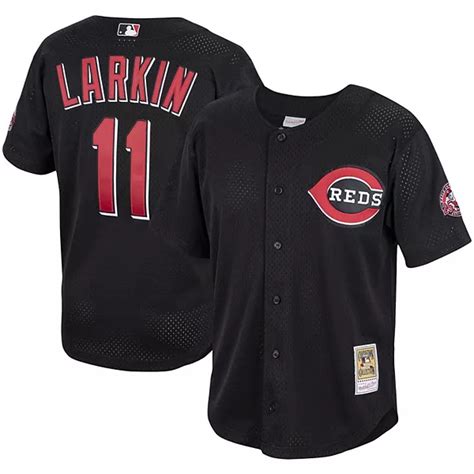 Mens Mitchell And Ness Barry Larkin Black Cincinnati Reds Cooperstown