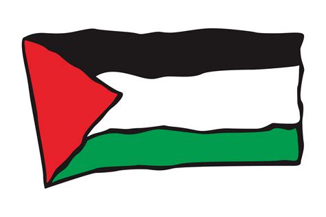 Palestine Flag Waving On Transparent Background Png