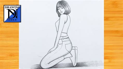 How To Draw A Sitting Girl Beginner Step By Step Pencil Drawing