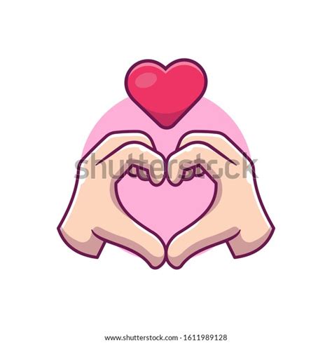 Hand Sign Love Heart Cartoon Vector Stock Vector Royalty Free