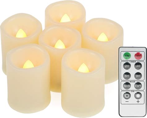 Pcs Led Flickering Flameless Votive Tea Lights Candles With Remote