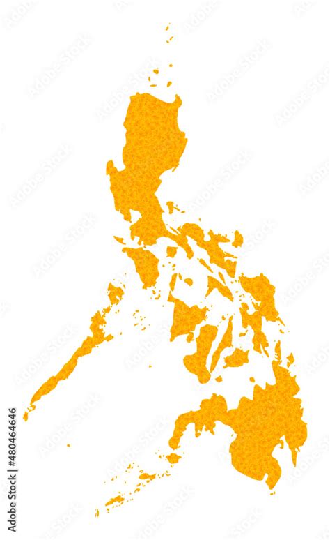 Vector Gold Map Of Philippines Map Of Philippines Is Isolated On A