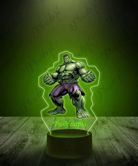 Lampka Led D Plexido Z Nadrukiem Hulk Plexido Pl