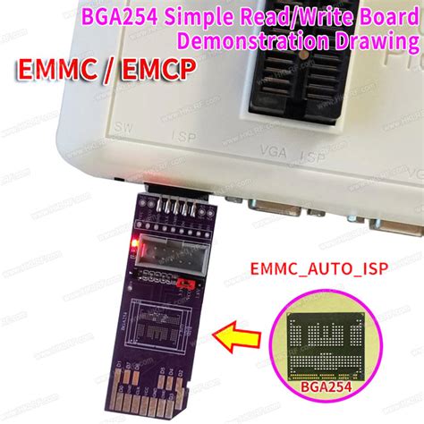 Bga254 Simple Reading And Writing Board Sd Emmc 8bit 18v Rt809h Isp