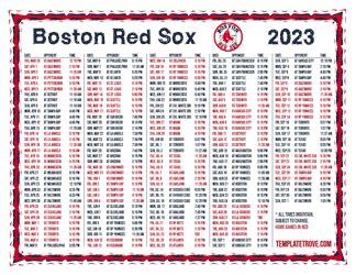 Printable 2023 Boston Red Sox Schedule