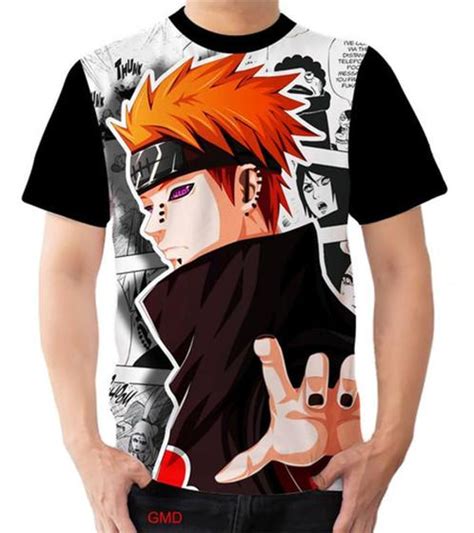 Camiseta Camisa Pain Yahiko Akatsuki Anime Naruto Dias No Estilo