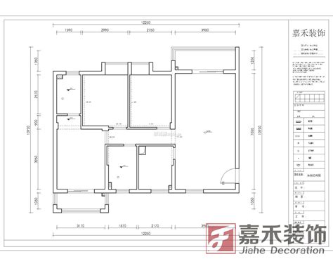 120平米三居室户型图装信通网效果图