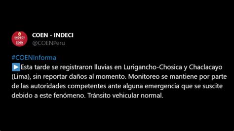 Lluvia Intensa En Chosica Y Chaclacayo Alertó A Vecinos Que Temen