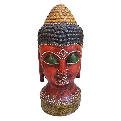 Multicolor Engineered Wood Shrinath Art Gallery Hand Made Buddha Head