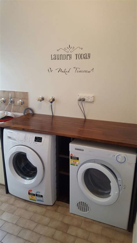 Laundry Bench With Added Shelves Diy Project Acacia Timber Melamine