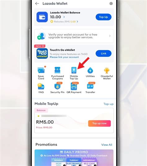 Cara Tambah Nilai Kredit Prepaid Guna Lazada Wallet Melalui Aplikasi