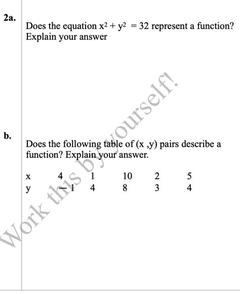 Solved 2a Does The Equation X 2 Y 2 32 Represent A