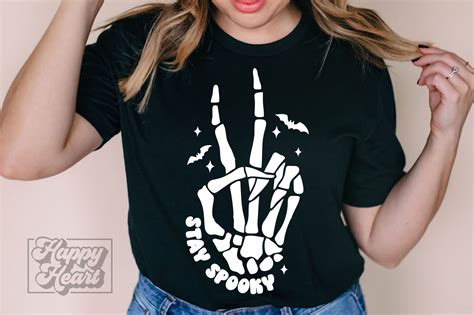 Stay Spooky SVG Skeleton Peace Sign PNG Graphic By Happyheartdigital