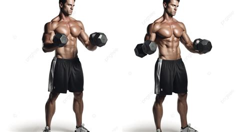 Four Pictures Of A Man Doing Dumbbell Dumble Exercises Background, Six Pack Dumbbell Exercises ...