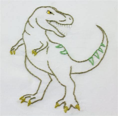 Dinosaur Embroidery Pattern Dinosaur Embroidery Design - Etsy | Embroidery patterns, Embroidery ...