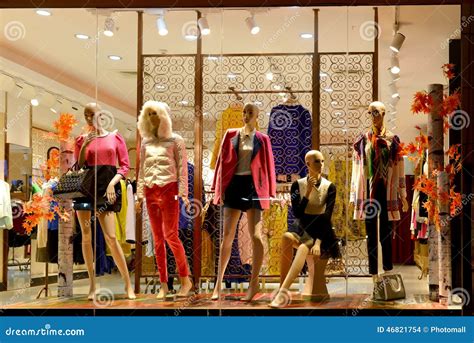 Boutique Window Fashion Clothing Store Fashion Store Window In Shopping Mall Dress Shop Window