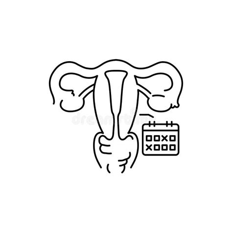 Uterine Myoma Color Line Icon Gynecology Problem Stock Vector