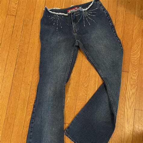 Y K Low Rise Flared Bedazzled Jeans Brand Zana Di Depop