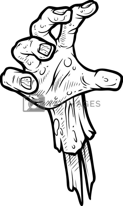 Cartoon Halloween Zombie Hand With Bone By Gbart Vectors