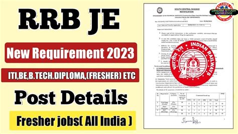 Rrb Je Jta New Recruitment Freshers Job Vacancy Rrb