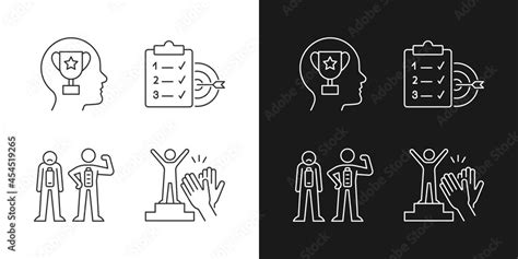 Intrinsic Motivation Linear Icons Set For Dark And Light Mode Need For