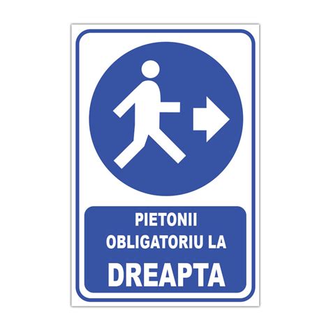 Indicator Obligativitate Pietonii Obligatoriu La Dreapta Stickermania