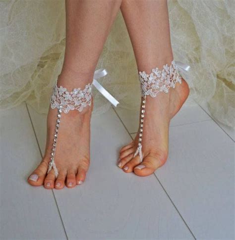 Bridal Sandals Nude Sandals Bare Foot Sandals Bridal Shoes Foot Jewelry Unique Jewelry