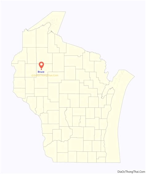 Map of Bruce village, Wisconsin - Thong Thai Real